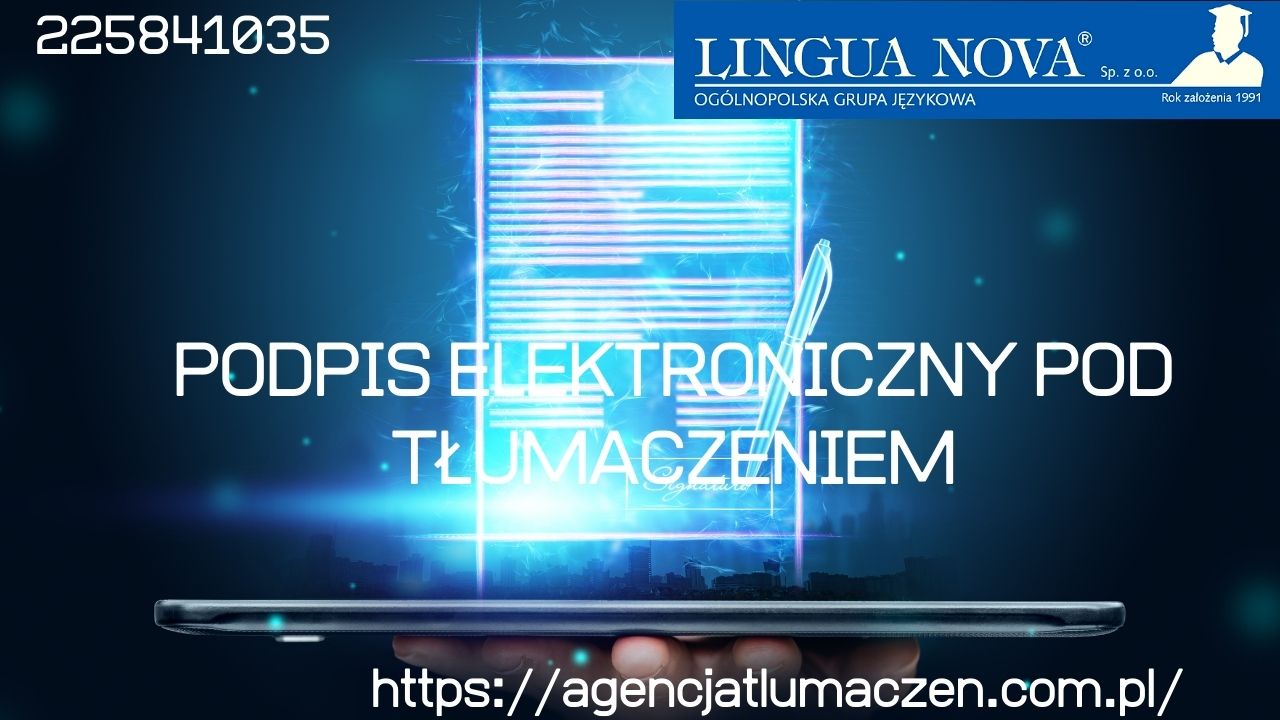 podpis elektroniczny pod tłumaczeniem