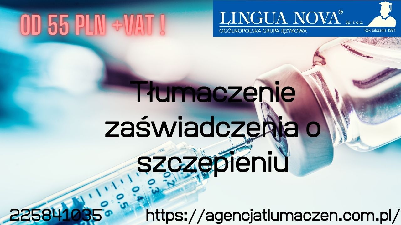 Tłumaczenie zaświadczenia o szczepieniu/Tłumaczenie książeczki szczepień